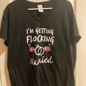 GETTING FLOCKING MARRIED TEE: PLUS SIZE - EUC